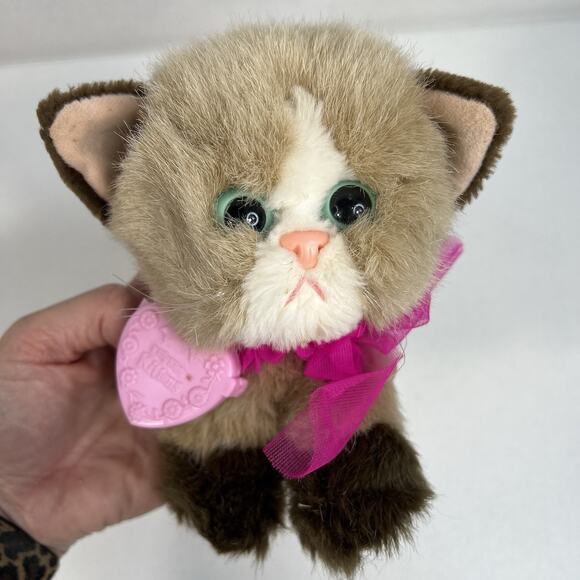 Kitty Kitty Kitten Purring Plush Pink Collar Vtg 1992 Siamese Cat Stuffie Tyco - Picture 3 of 12